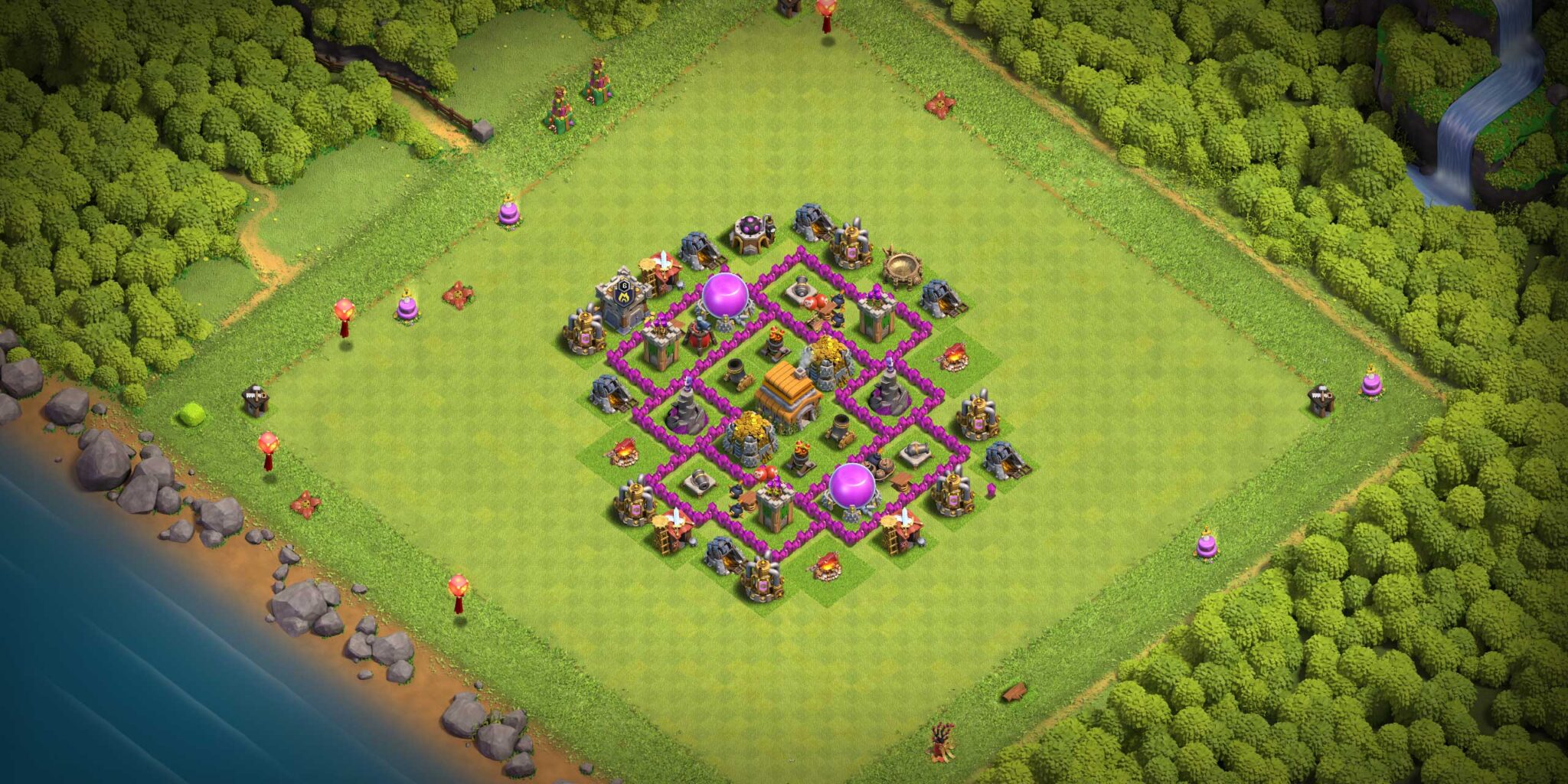 2022 Town Hall 6 Base Layout with Base Copy Link Base of Clans