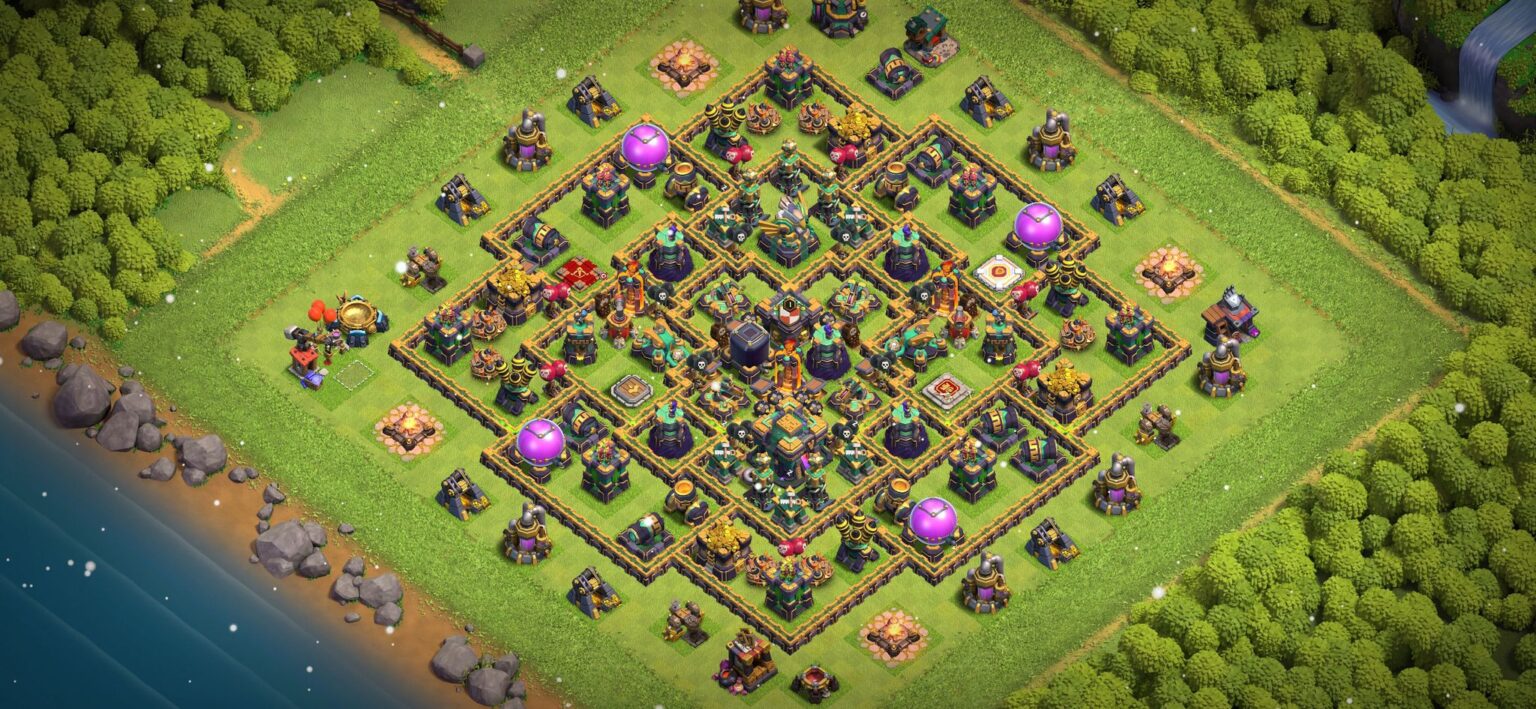 2023 Town Hall 14 Base layout with layout copy Link - Base of Clans