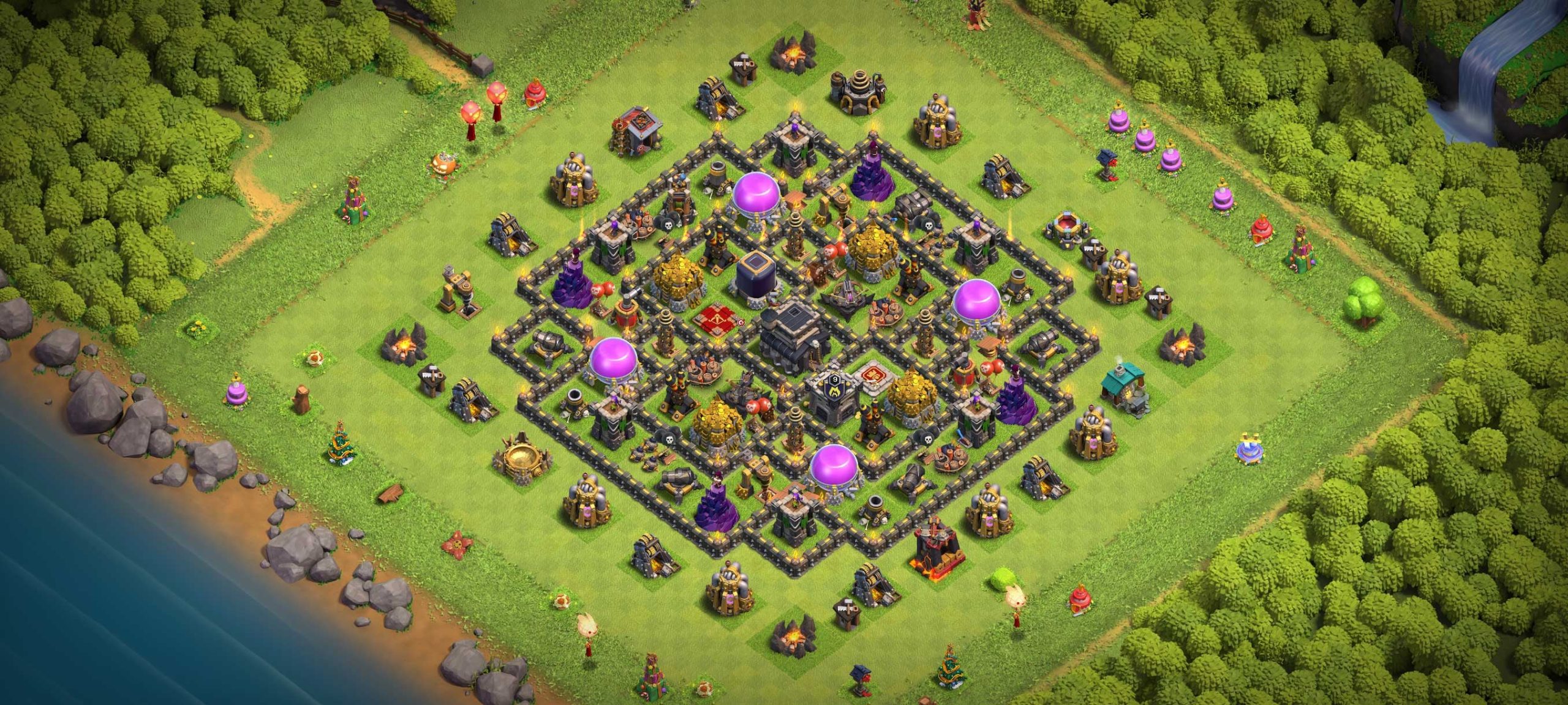 Master Your Defense with the Ultimate COC TH9 Hybrid Base Layout - Base ...